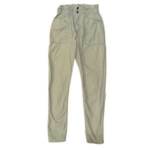 Abercrombie & Fitch Green Paper Bag Waist Pants Small Cotton Preppy Carpenter